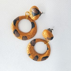 Handmade clay earrings Leopard Cheetah